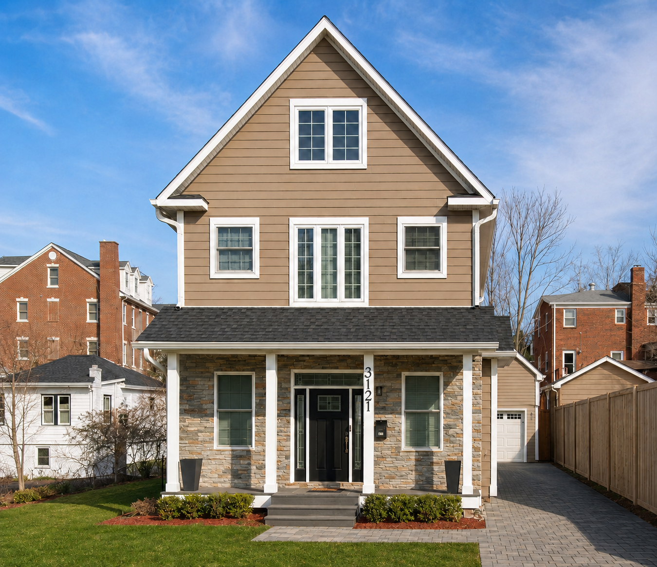 Completed residential exterior at 3121