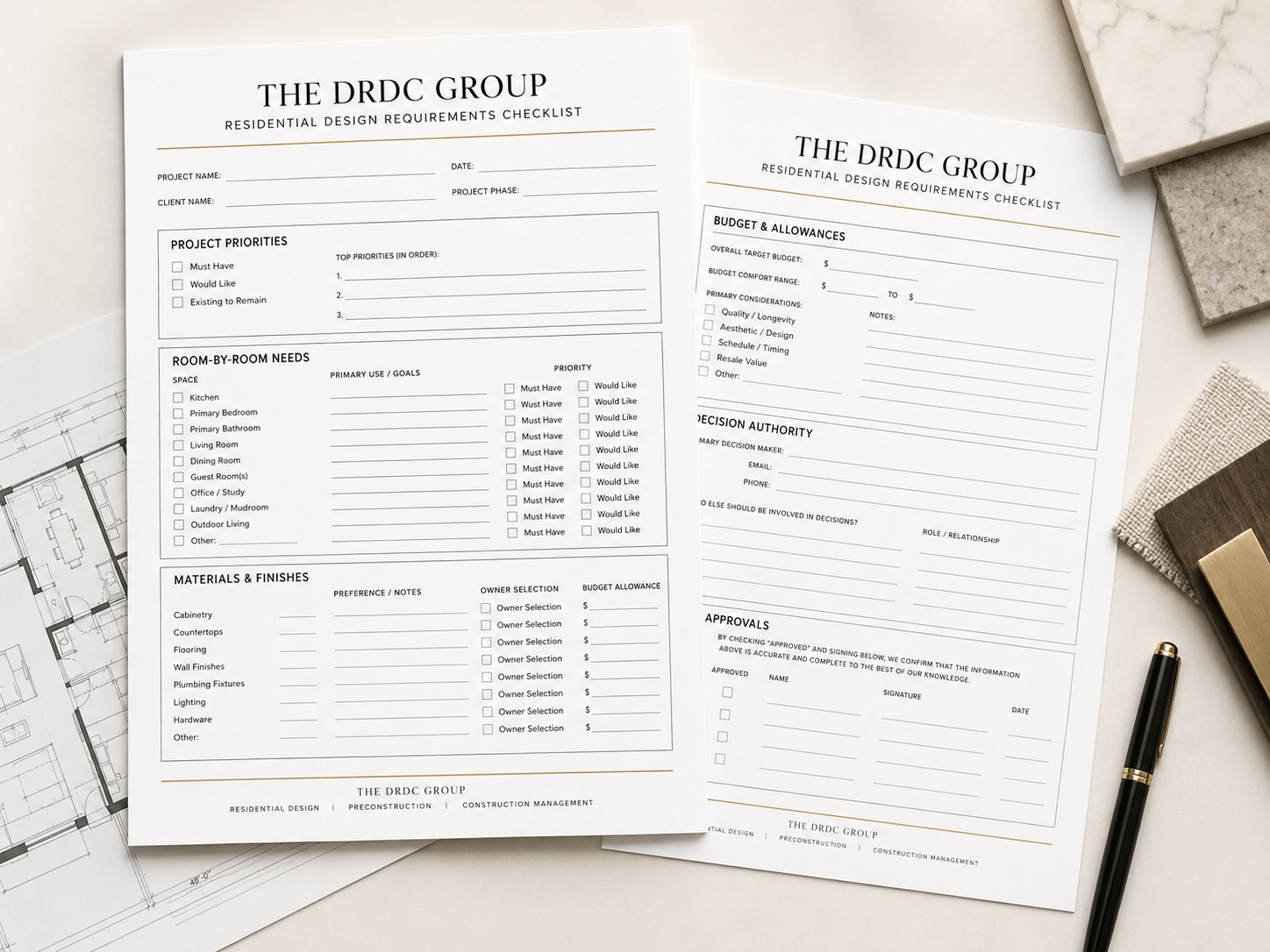 THE DRDC GROUP residential design requirements checklist